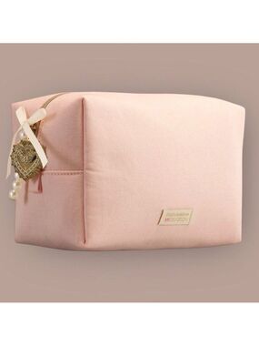 Dolce & Gabbana Makeup Bag Cosmetic Pouch Light Pink Medium New